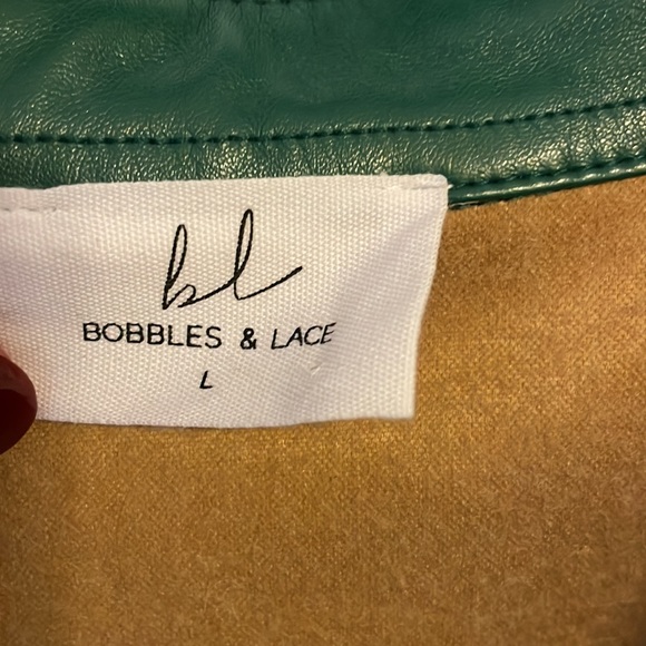 Green faux leather top - Picture 2 of 2